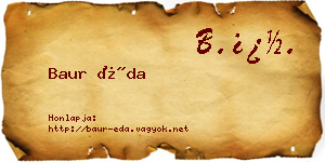 Baur Éda névjegykártya